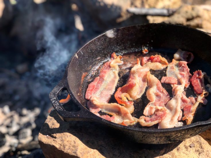 bacon on a cast iron grill