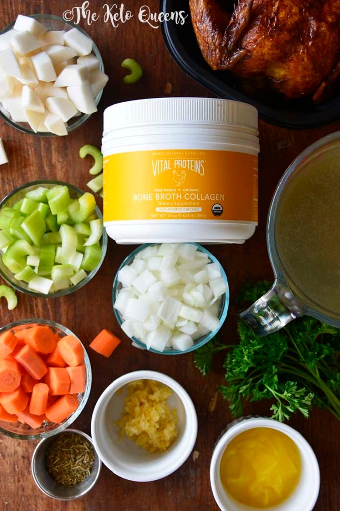 This Leftover Chicken Bone Broth Soup is every bit as hearty and comforting as a regular bowl of Chicken Noodle Soup! We guarantee you won’t miss the noodles!