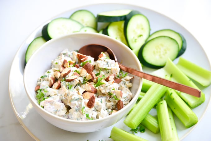 The Best Chicken Salad Recipe should not only be quick and easy, but packed full of flavor just like ours! This keto chicken salad can be made using rotisserie chicken, canned chicken, grilled chicken or freshly cooked shredded chicken.