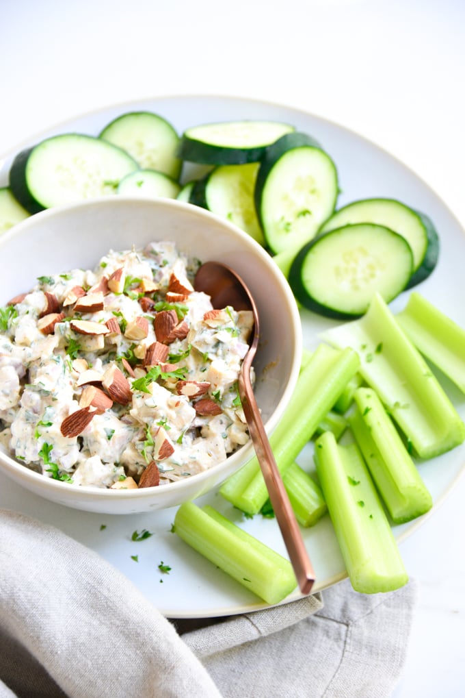 The Best Chicken Salad Recipe should not only be quick and easy, but packed full of flavor just like ours! This keto chicken salad can be made using rotisserie chicken, canned chicken, grilled chicken or freshly cooked shredded chicken.