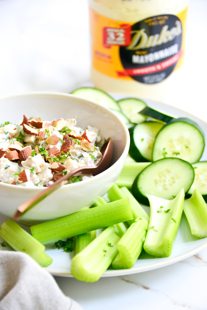 The Best Chicken Salad Recipe should not only be quick and easy, but packed full of flavor just like ours! This keto chicken salad can be made using rotisserie chicken, canned chicken, grilled chicken or freshly cooked shredded chicken.