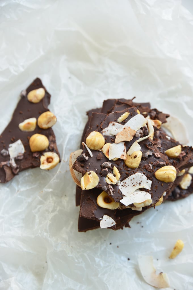 Coconut Hazelnut Espresso Chocolate Keto Bark.Our chocolate keto bark is just a snazzy keto chocolate bar, but it will totally impress all of your guests! It's super easy to make and you can switch up the flavor profiles to please even the pickiest of eaters!