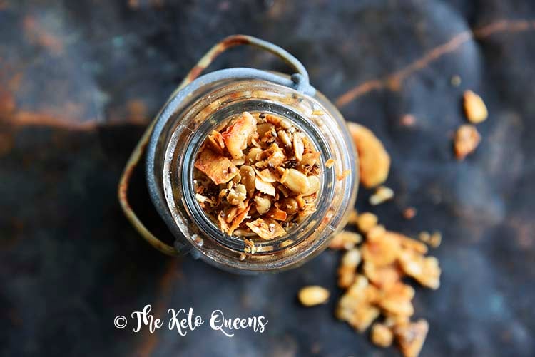 Close Up of Cinnamon Toast Crunch Low Carb Homemade Granola Recipe