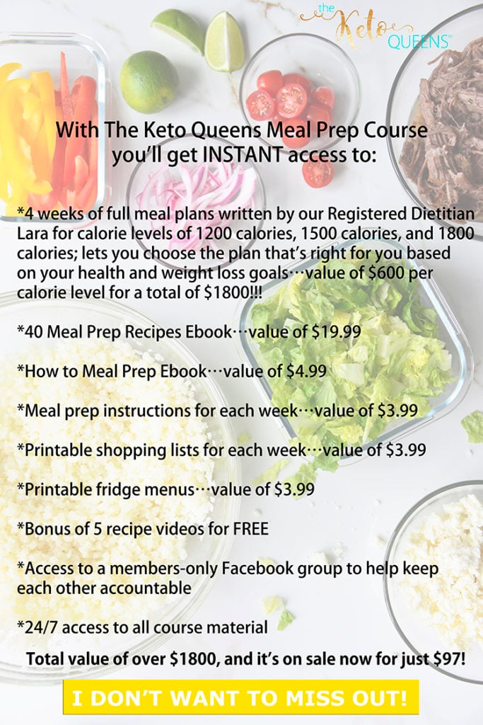 keto meal prep course infographic