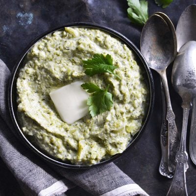 creamy garlic broccoli mash featured image