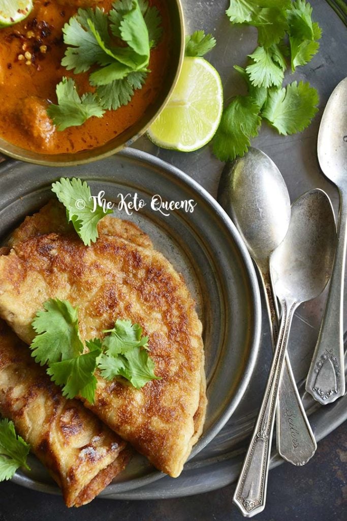 Close Up of Crispy Low Carb Indian Flatbread