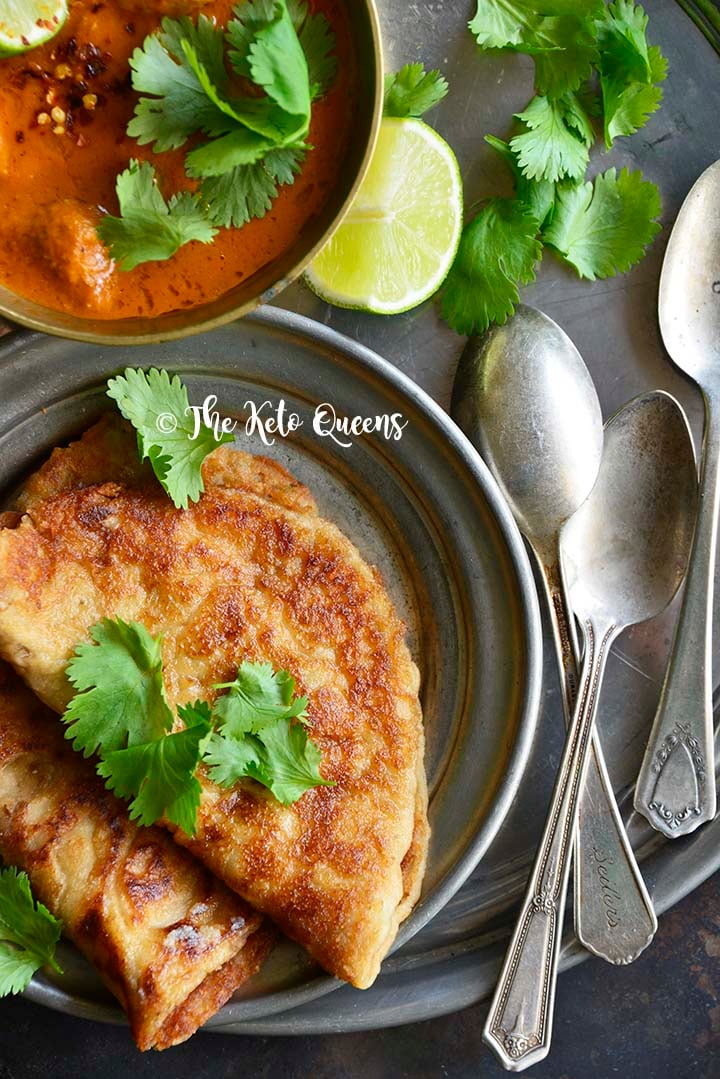 Close Up of Crispy Low Carb Indian Flatbread