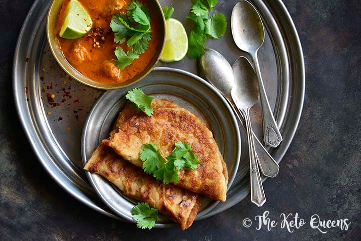 Overhead View of Crispy Low Carb Indian Flatbread