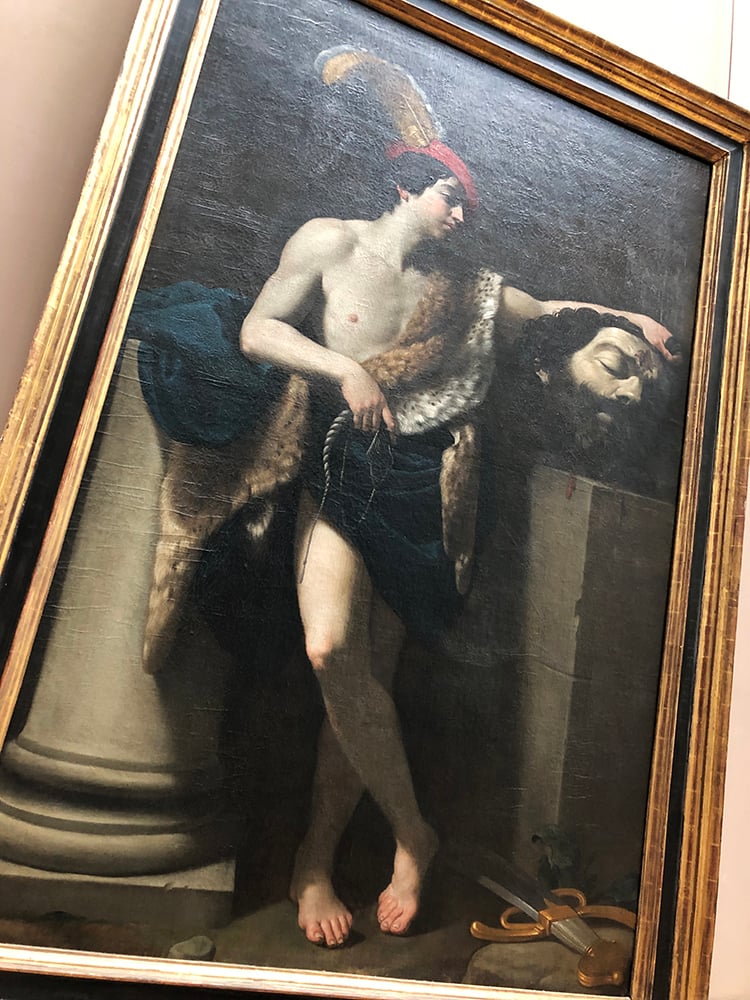 David with the Head of Goliath Placard Painting