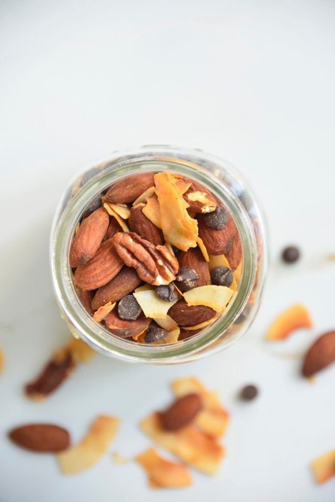 Keto Trail mix is a great low carb breakfast if you're tired of eggs. It's also super quick and easy to make! Eat this low carb trail mix alone or with full fat greek yogurt and a few drops of vanilla and stevia extract. Your taste buds will thank you later.