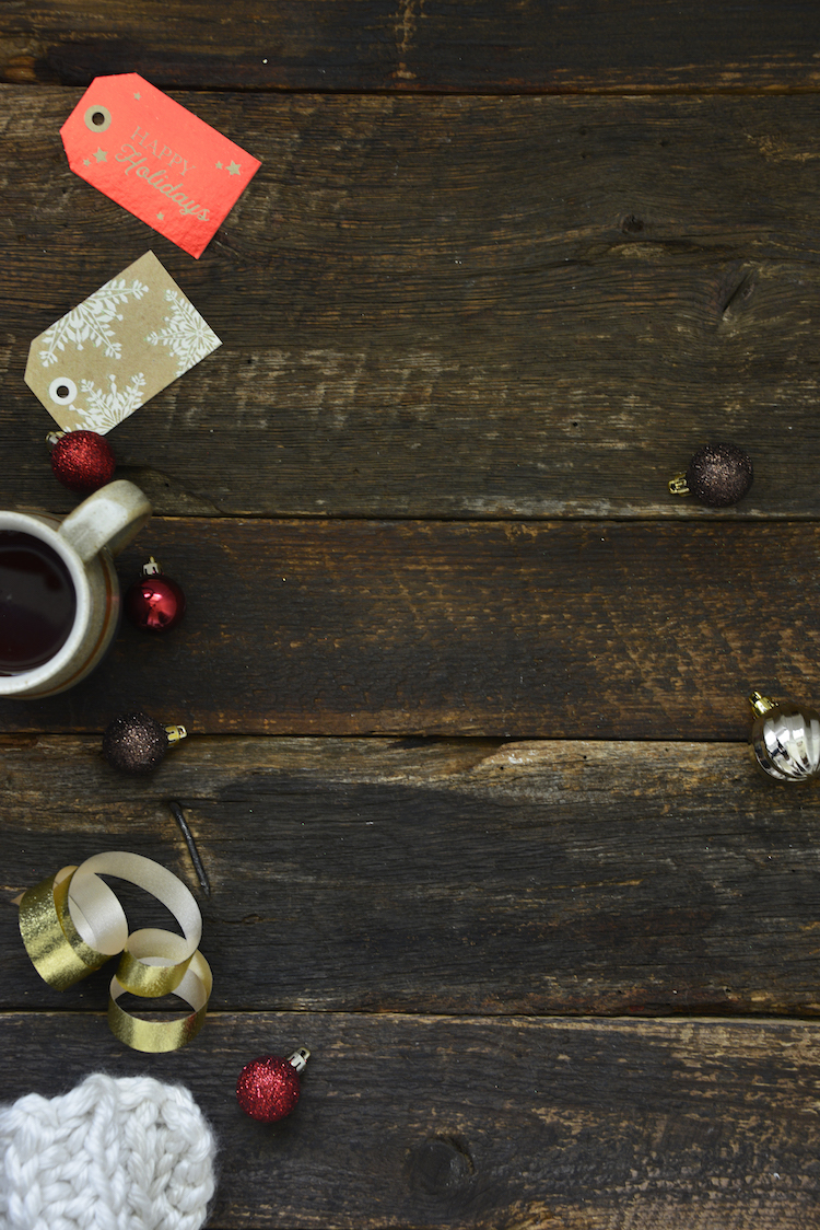 holiday theme spread on a brown board