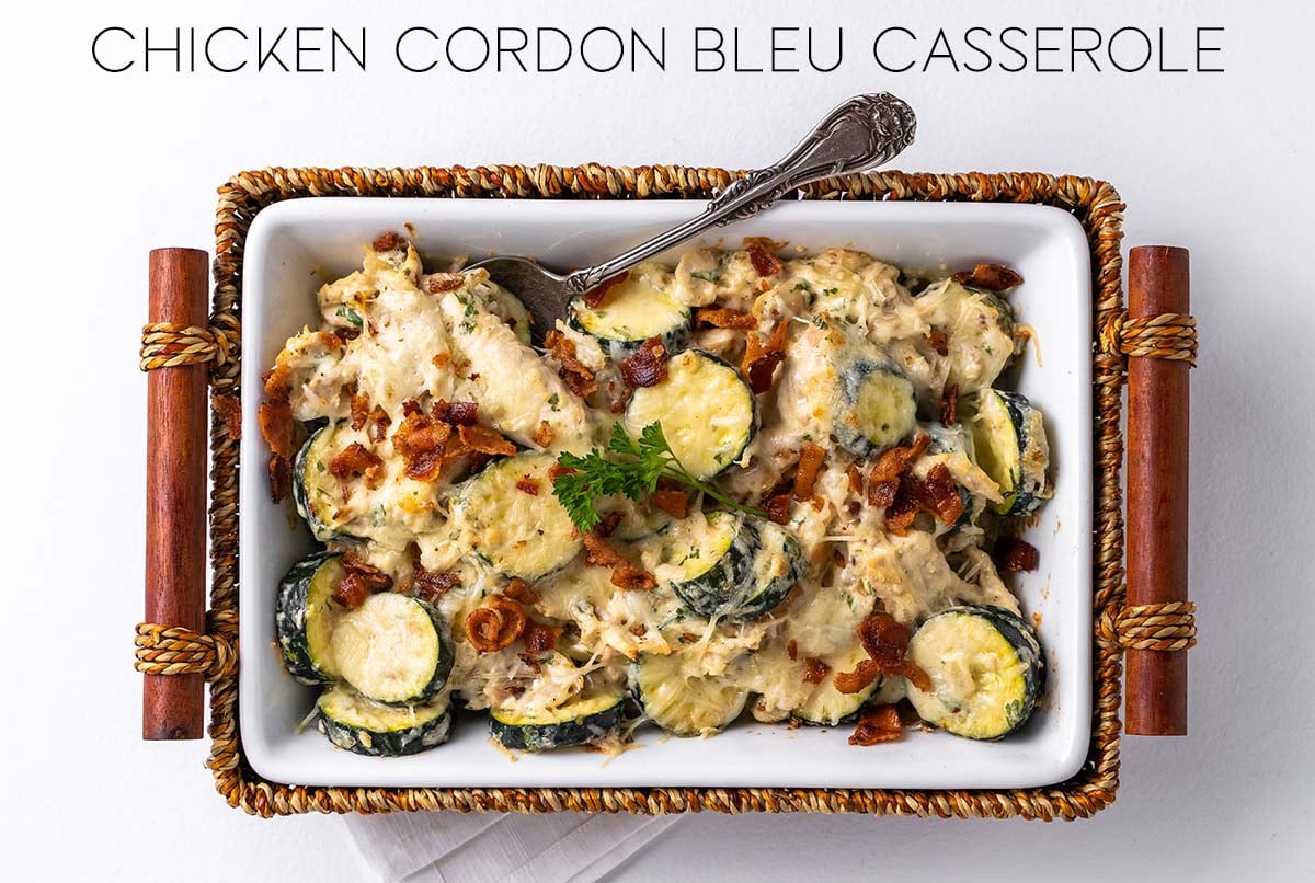 chicken cordon bleu casserole with description