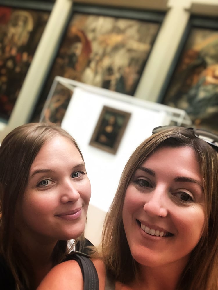 Faith and Lara with Mona Lisa