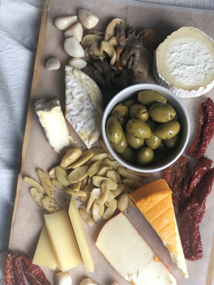 French Cheese Board with 4 Types of Cheese