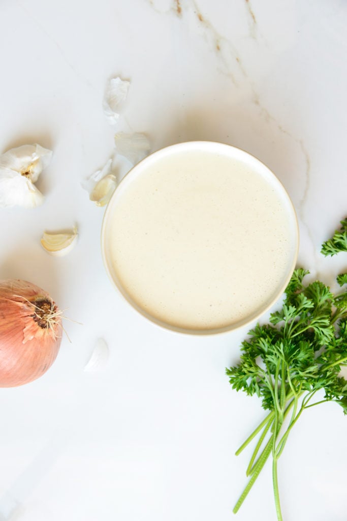 Instant Pot Ace Blender Cauliflower Soup with onion and parsley