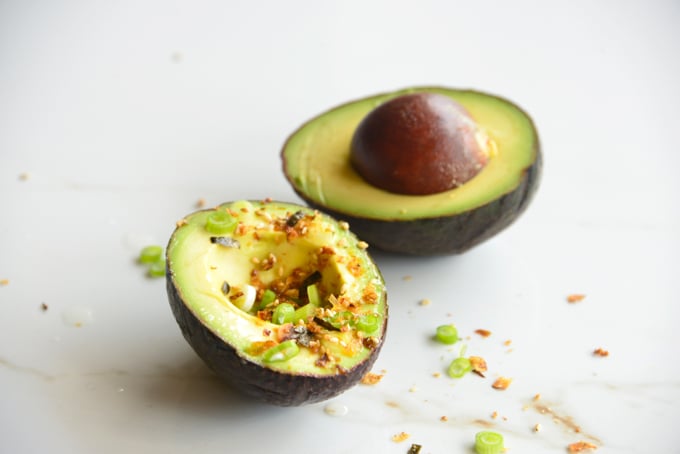 Japanese Furikake Avocado Boats make for a quick and easy snack! There's nothing like finding the perfectly ripe avocado and then just digging into it with a spoon. These avocado boats are delicious, nutritious and of course keto friendly.