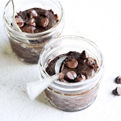 keto chocolate brownie in a mug featured image