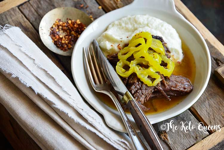 Close Up of Keto Instant Pot Mississippi Pot Roast Recipe