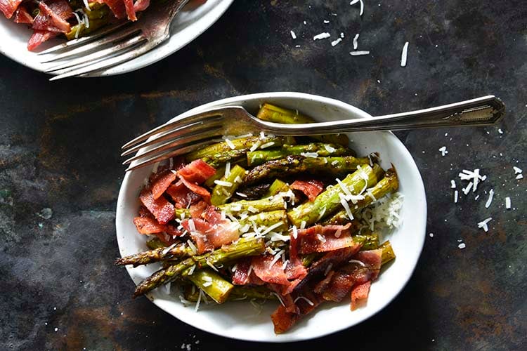 Keto One-Skillet Balsamic-Glazed Sautéed Asparagus with Bacon Horizontal