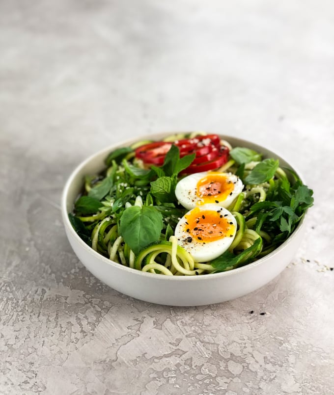 Zoodles make for the best low carb ramen noodles! Today we are sharing a video on how to make ramen noodles with a low carb twist. In this keto ramen recipe, the only thing that will be lacking is the carbs! You'll still get that delicious ramen taste including a perfectly soft boiled egg!