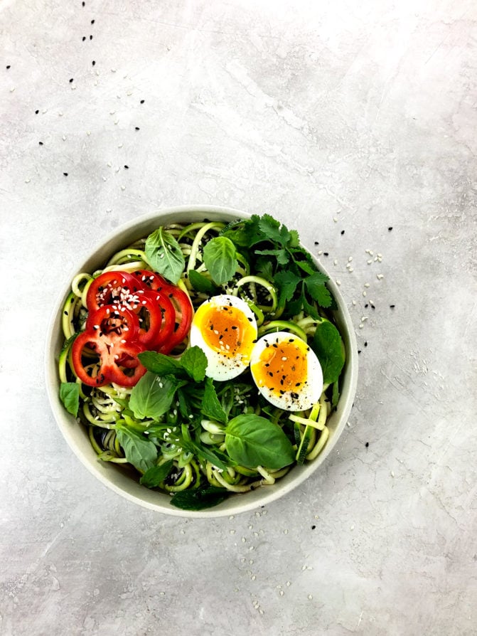 Zoodles make for the best low carb ramen noodles! Today we are sharing a video on how to make ramen noodles with a low carb twist. In this keto ramen recipe, the only thing that will be lacking is the carbs! You'll still get that delicious ramen taste including a perfectly soft boiled egg!