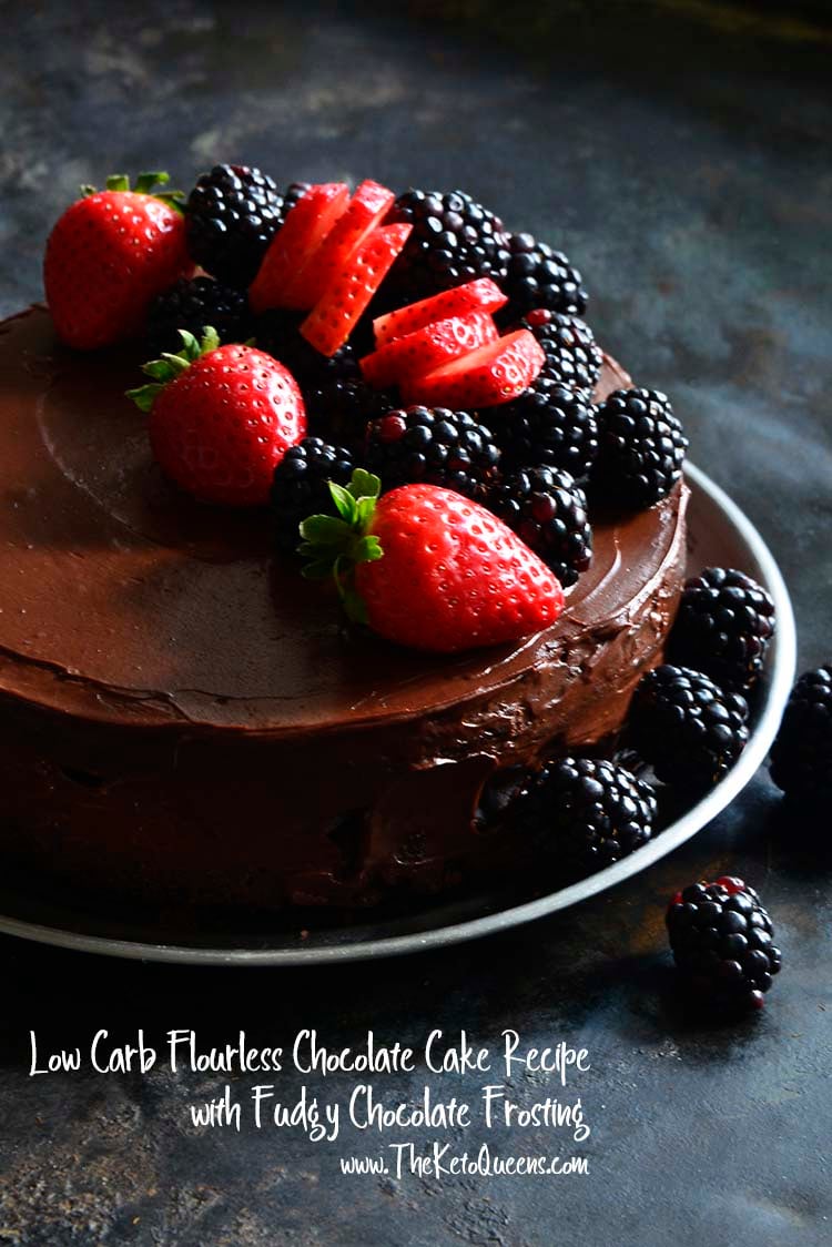 Low Carb Flourless Chocolate Cake Recipe with Fudgy Chocolate Frosting with Description