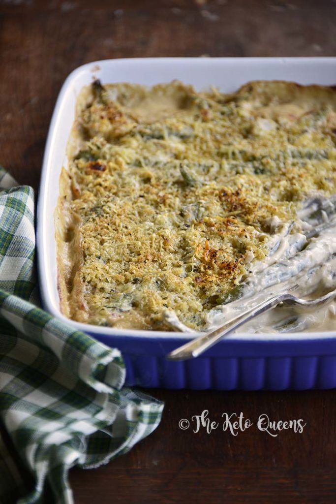 Front View of Low Carb Instant Pot Green Bean Casserole Recipe