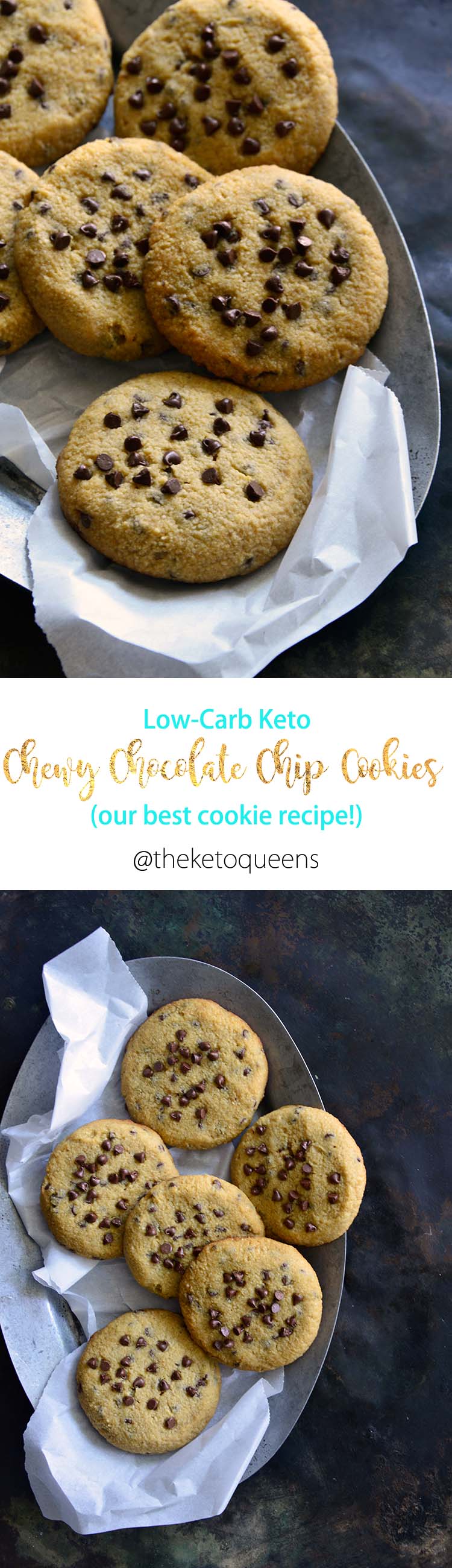 Low Carb Keto Chewy Chocolate Chip Cookies Long Pin