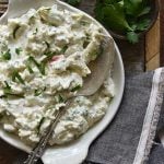Low Carb Keto Creamy Crab Salad on Wooden Table