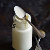Low Carb Keto Sweetened Condensed Milk with Spoon