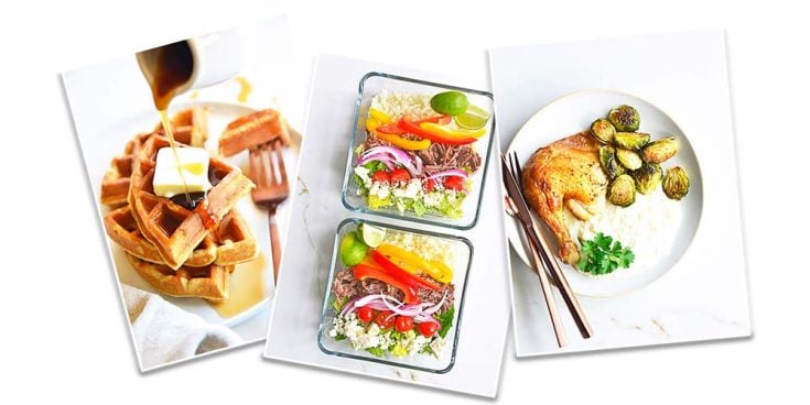 meal prep course recipes collage