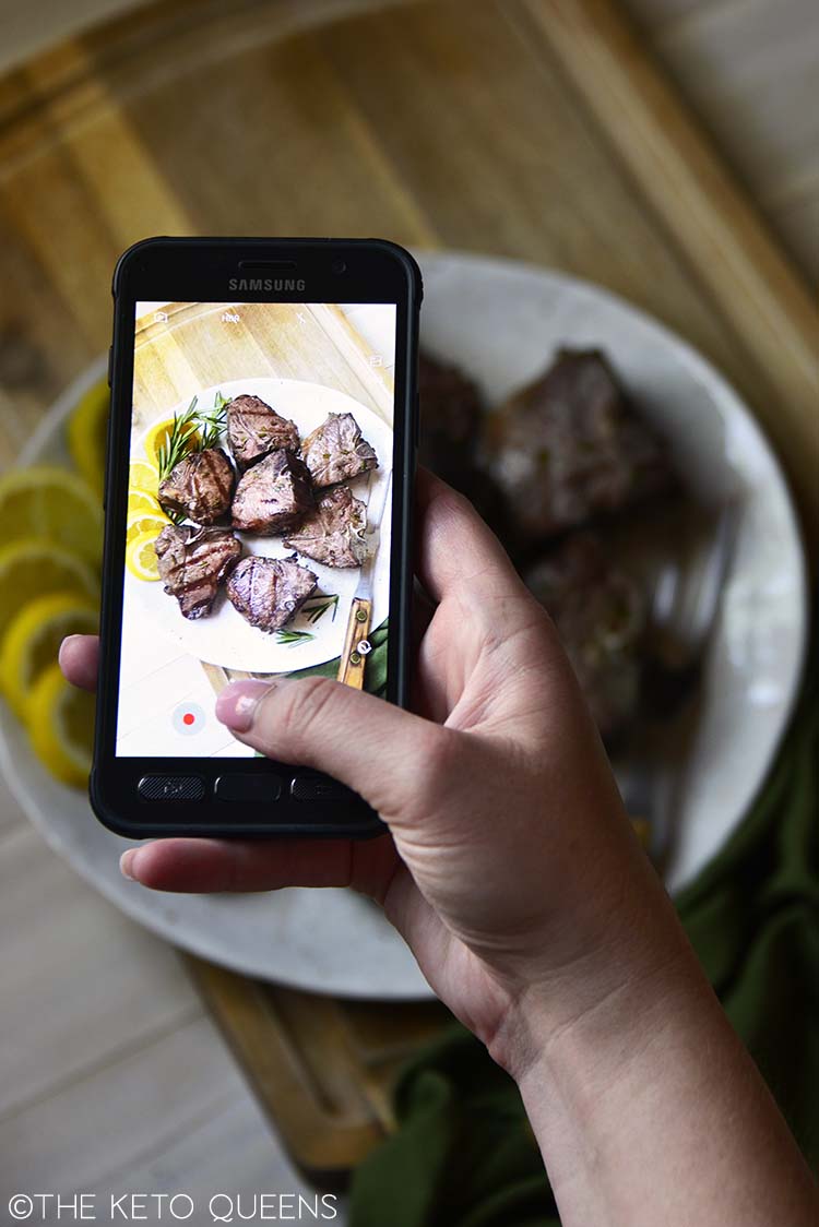 mobile phone picture of lamb chops