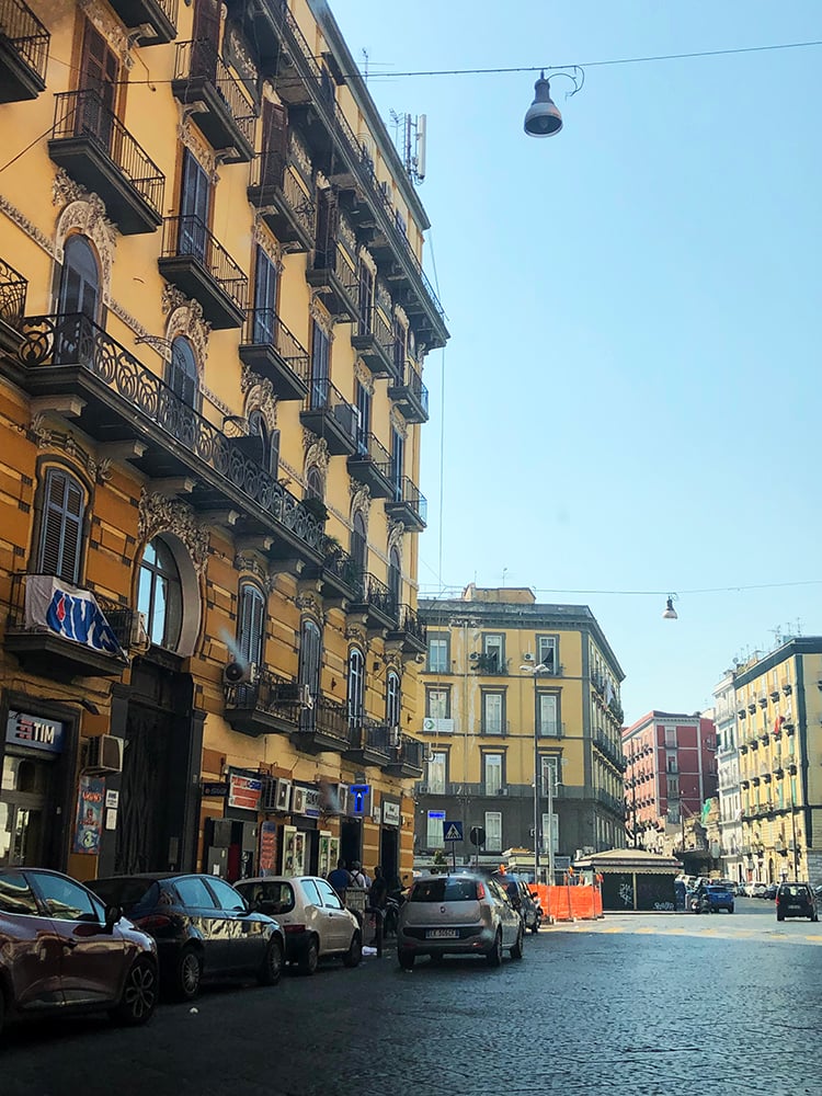 Street and Buildings in Naples Italy
