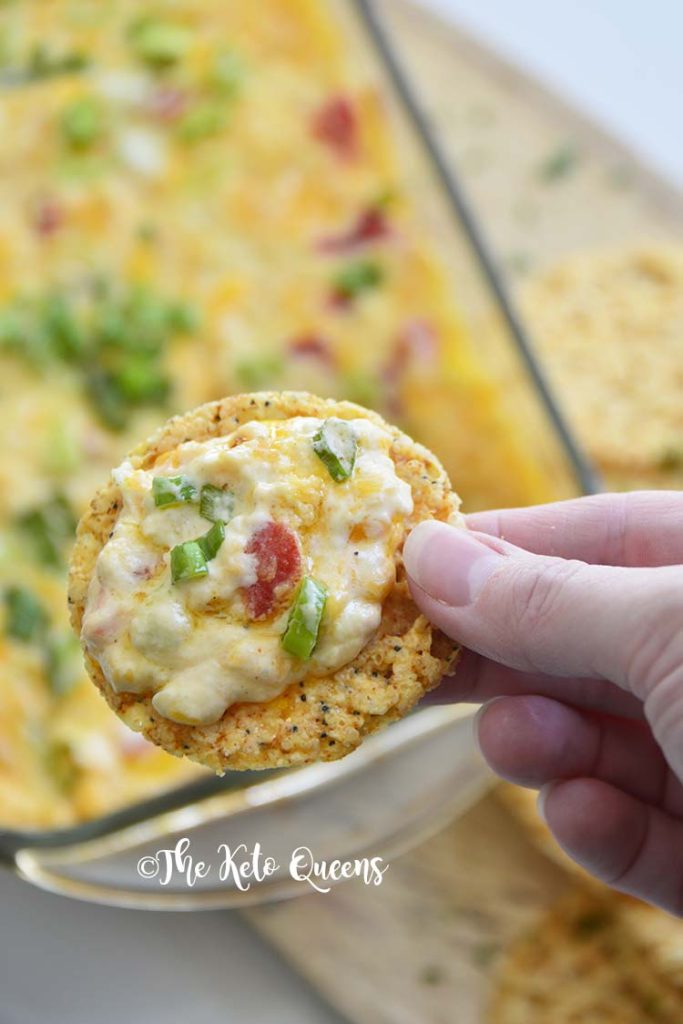 An Easy Pimento Cheese Dip so good you'll want to eat it with a spoon! Bursting with flavor, this savory dip will be a hit at your next party!