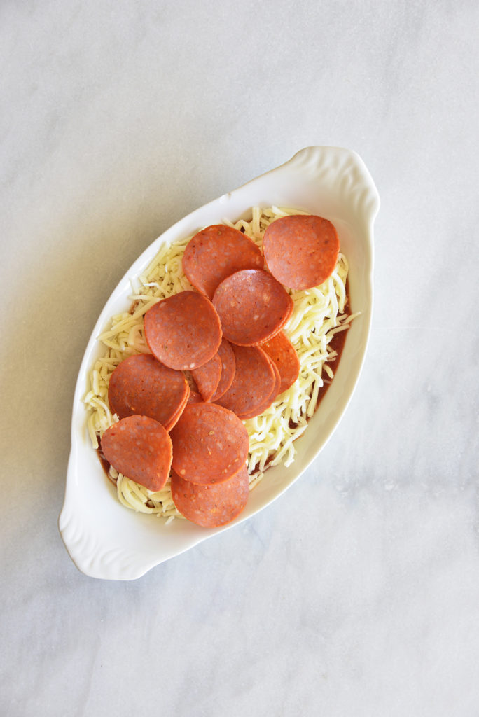 Easy Keto Pepperoni Pizza on progress pictures