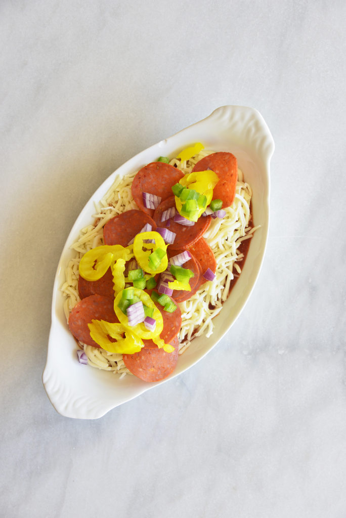 Easy Keto Pepperoni Pizza on progress pictures