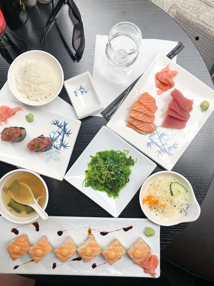 Sushi Spread at Japanese Restaurant in Paris