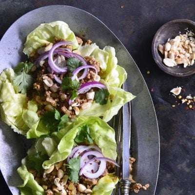 thai turkey lettuce wraps featured image
