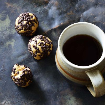 three ingredient keto chocolate peanut butter protein bites