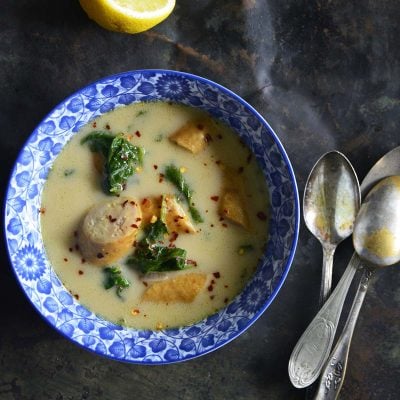 weeknight creamy sausage and spinach soup featured image