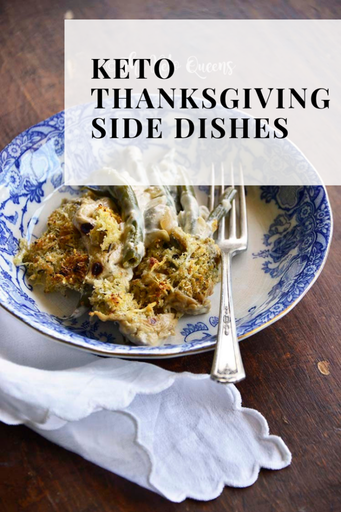 Title image for keto thanksgiving side dishes post
