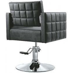 Salon Chair Salon Chairs Florence in Black Hydraulic - Stainless steel Base