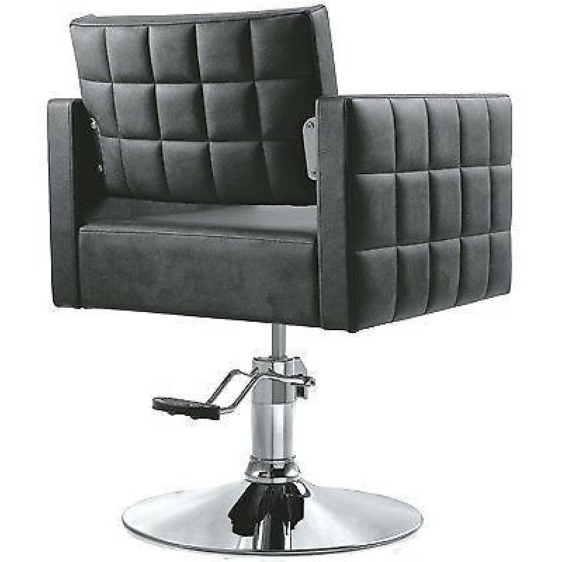 Salon Chair Salon Chairs Florence in Black Hydraulic - Stainless steel Base
