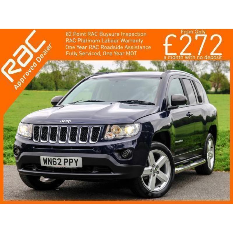2012 Jeep COMPASS 2.2 CRD Turbo Diesel Limited 4x4 6 Speed Sat Nav Leather Demo