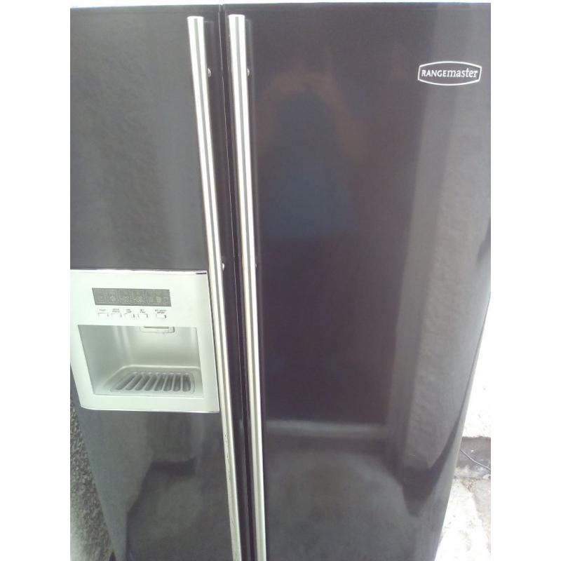 black gloss Rangemaster American fridge freezer