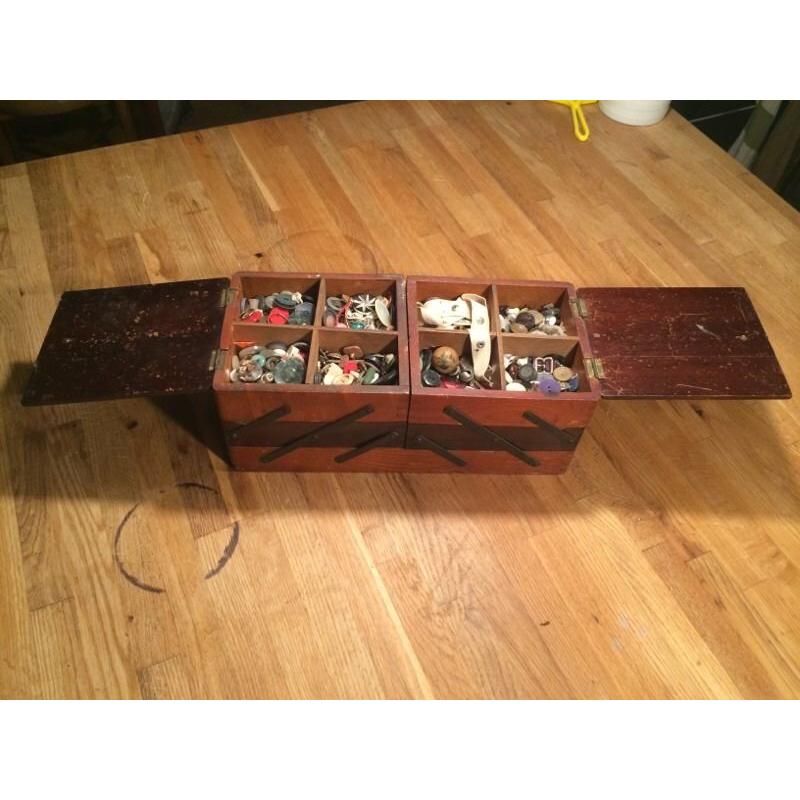 Antique Wooden sewing box