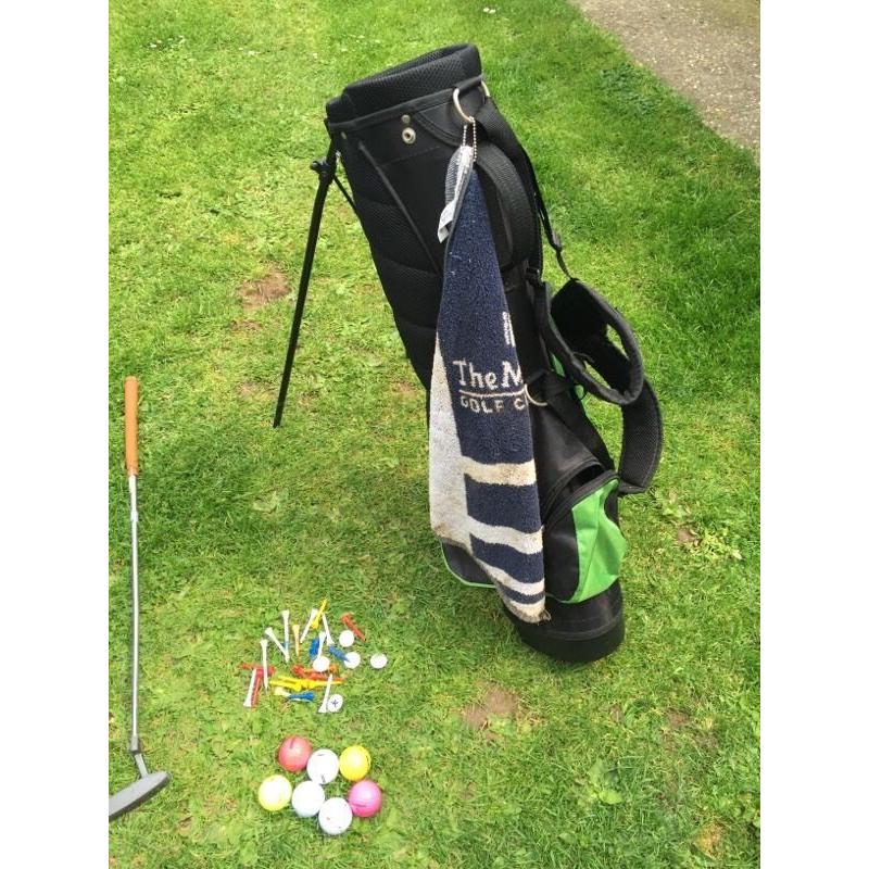 Junior golf bag and clubs