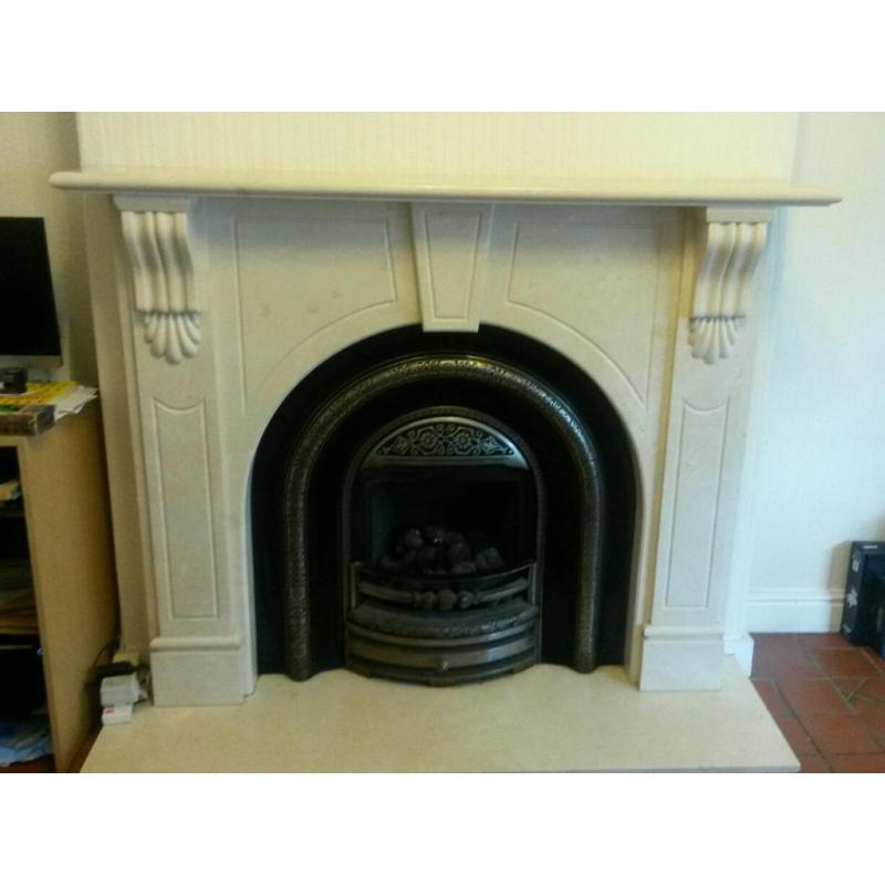 Pure marble fireplace