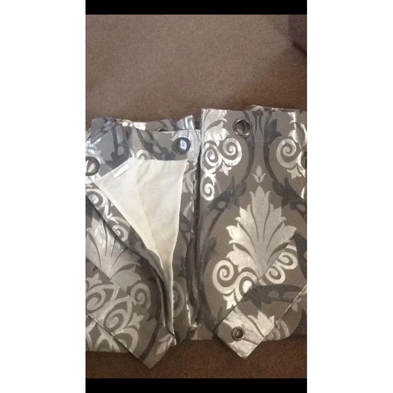 0ne paired beautiful black grey Laura Ashley curtains plus tie back