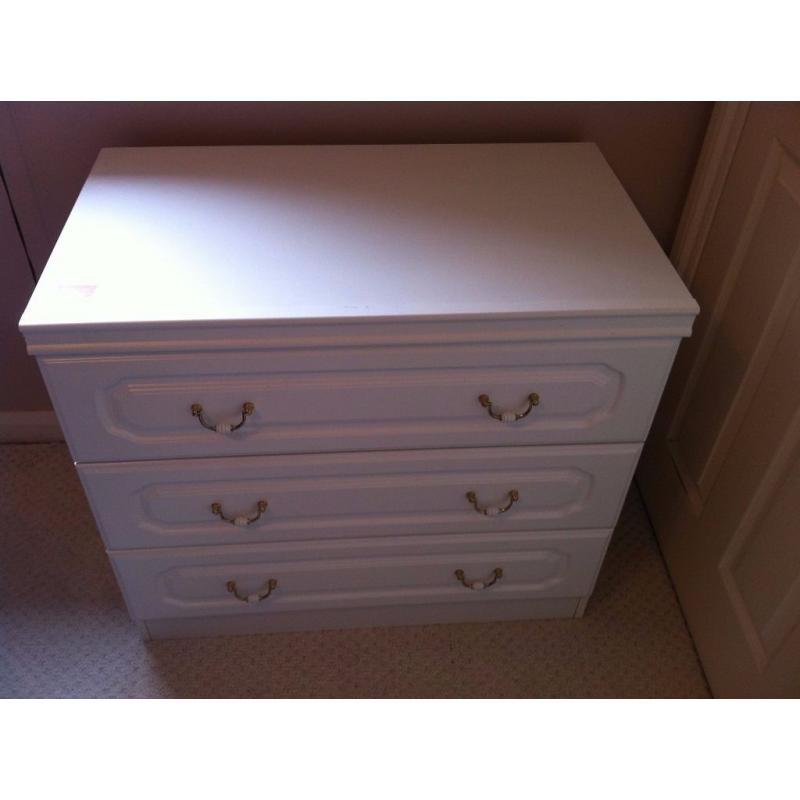 Two White Chest of drawers with gold